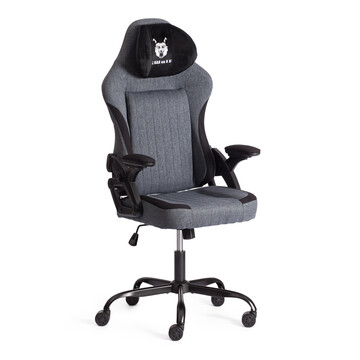 Кресло iWolf ткань, черный/серый 