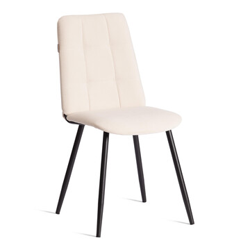 Стул обеденный Asti (2 шт. в упаковке) TREND, велюр, молочный/черный, 4 
