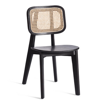 Стул Один/Odin дерево вяз/ротанг, черный, 42х45х78см 