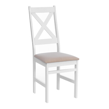 Стул CROSSMAN NEW, Многослойный березовый шпон, 41х40х100 см, white/велюр бежевый 