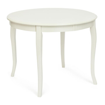 Стол раскладной Milano (MN-T4EX) дерево гевея/мдф, 100+39х100х75см, butter white (слоновая кость) 