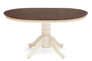 Cairo / Каир (CT4260)  Стол обеденный раскладной дерево гевея, 100(133)х100х75см, Античный белый/Тёмный Дуб 